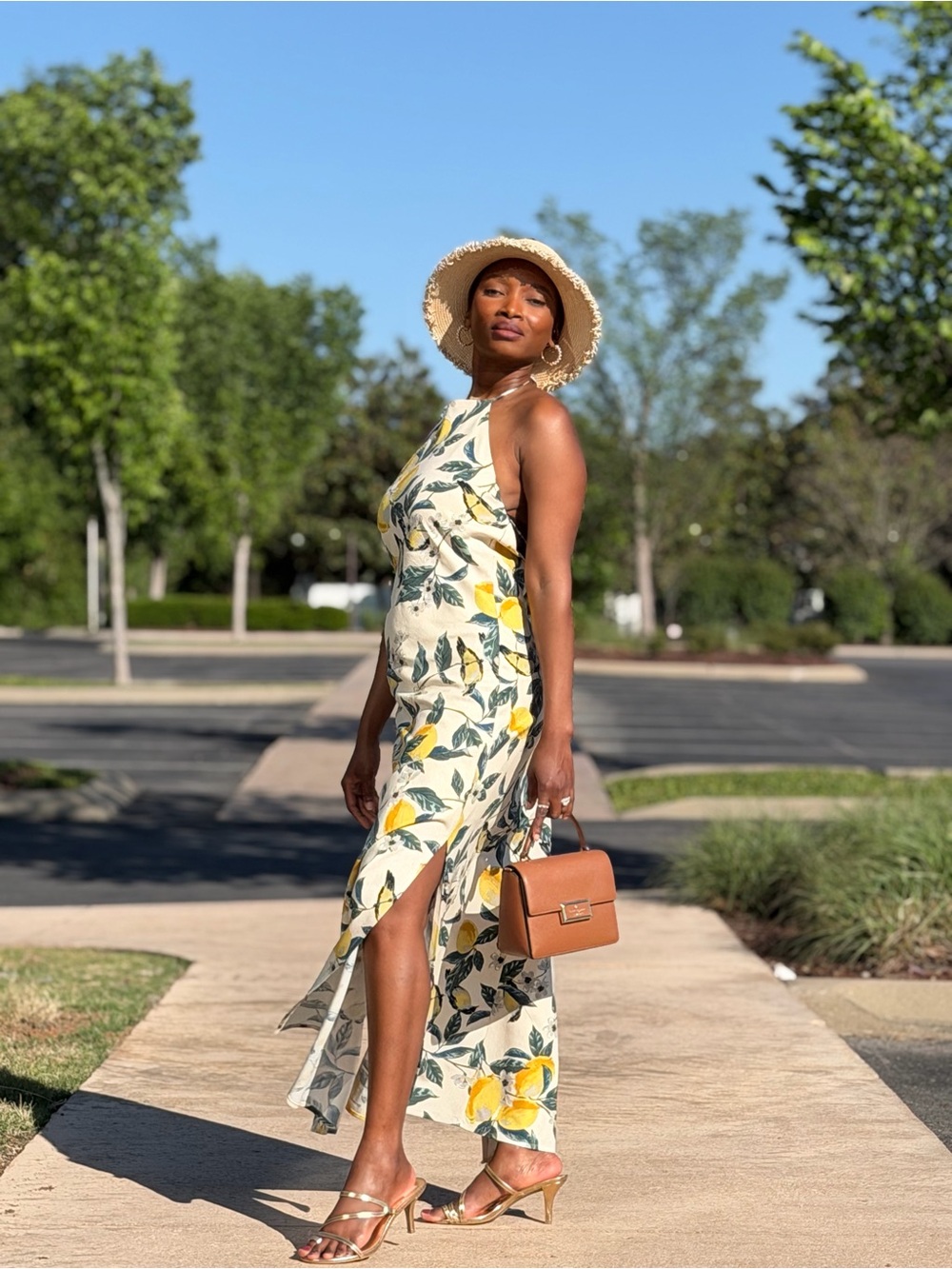 Lemonade Halter Neck- Open back Maxi dress